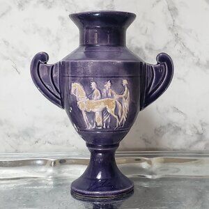 Handmade Signed Vintage Handmade Greek Grecian Themed Pottery Signed Mary Perry